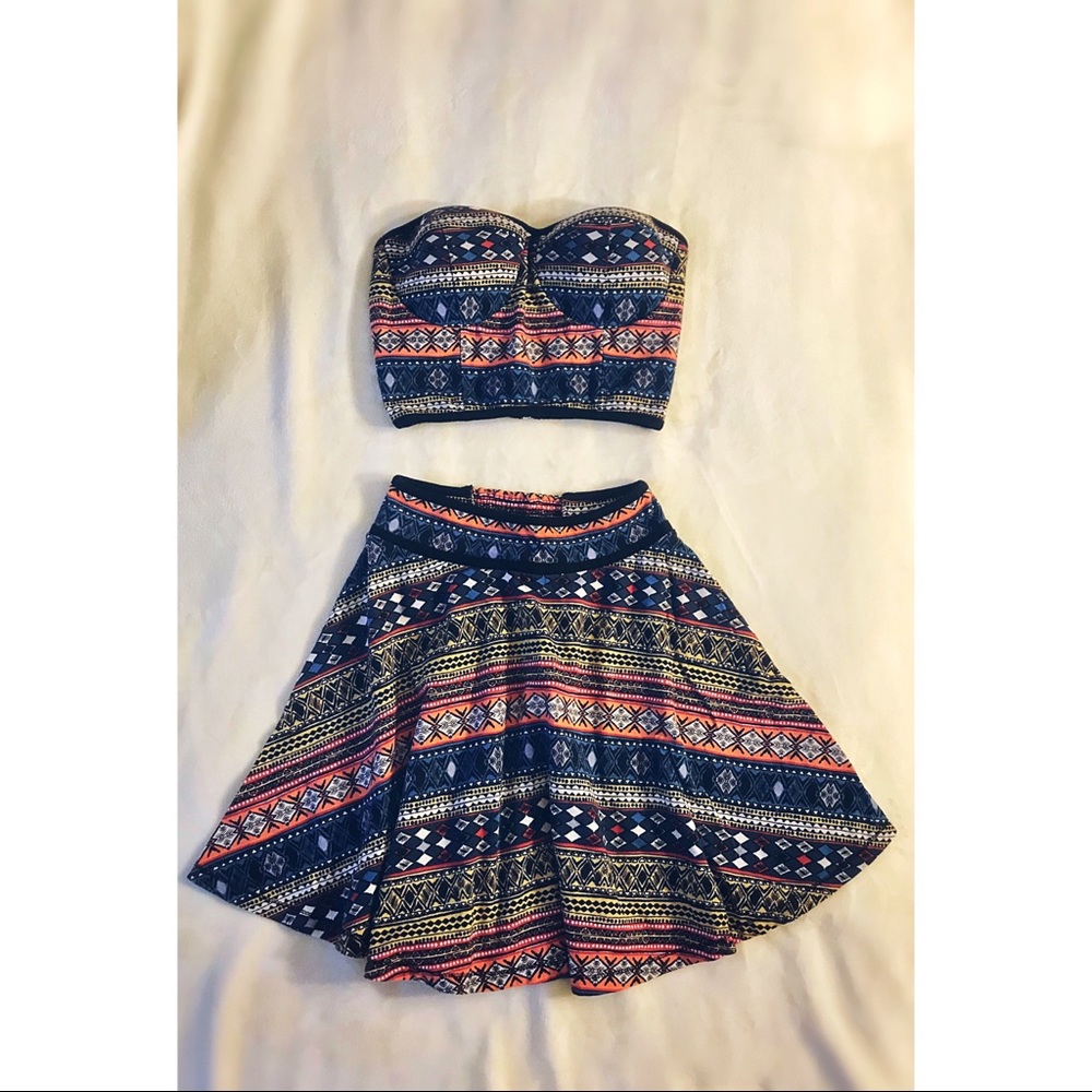 ✨Material Girl Strapless Crop Top and Skirt✨